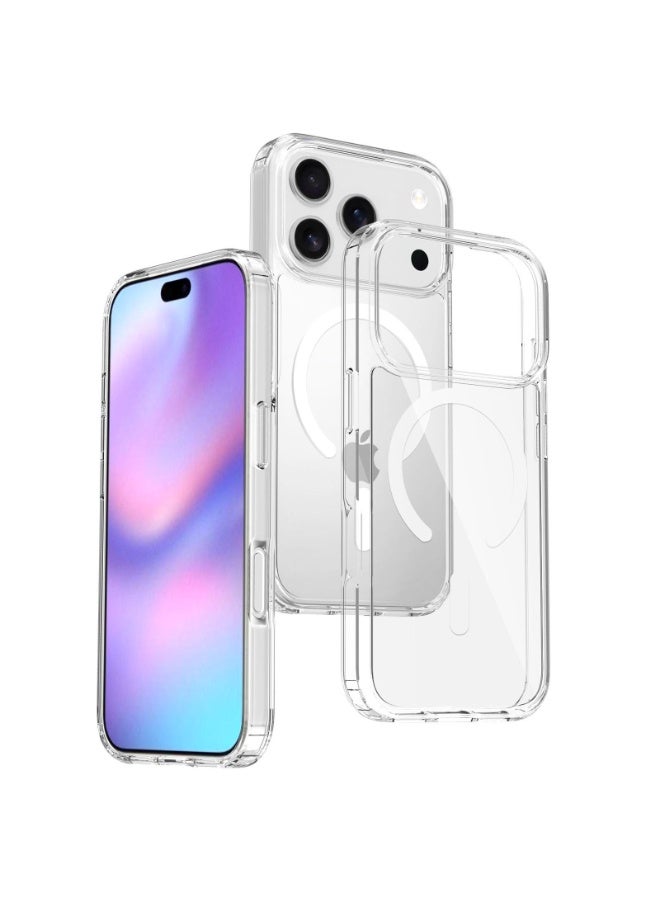 Magnetic Cover for iPhone New 17 Pro Max Compatible with MagSafe, Shockproof Mobile Phone Bumper Case, Anti-Scratch Back (Transparent) - Image 4