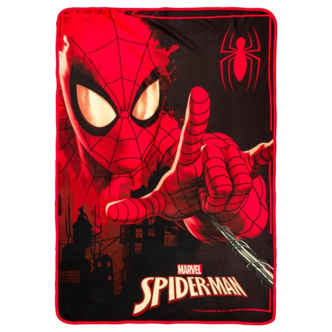 MARVEL UNIVERSE SPIDERMAN SPIDEY CLOSE UP WEB SHOOTER 45 X 60 FLEECE THROW SOFT AND COZY BLANKET 180 GSM