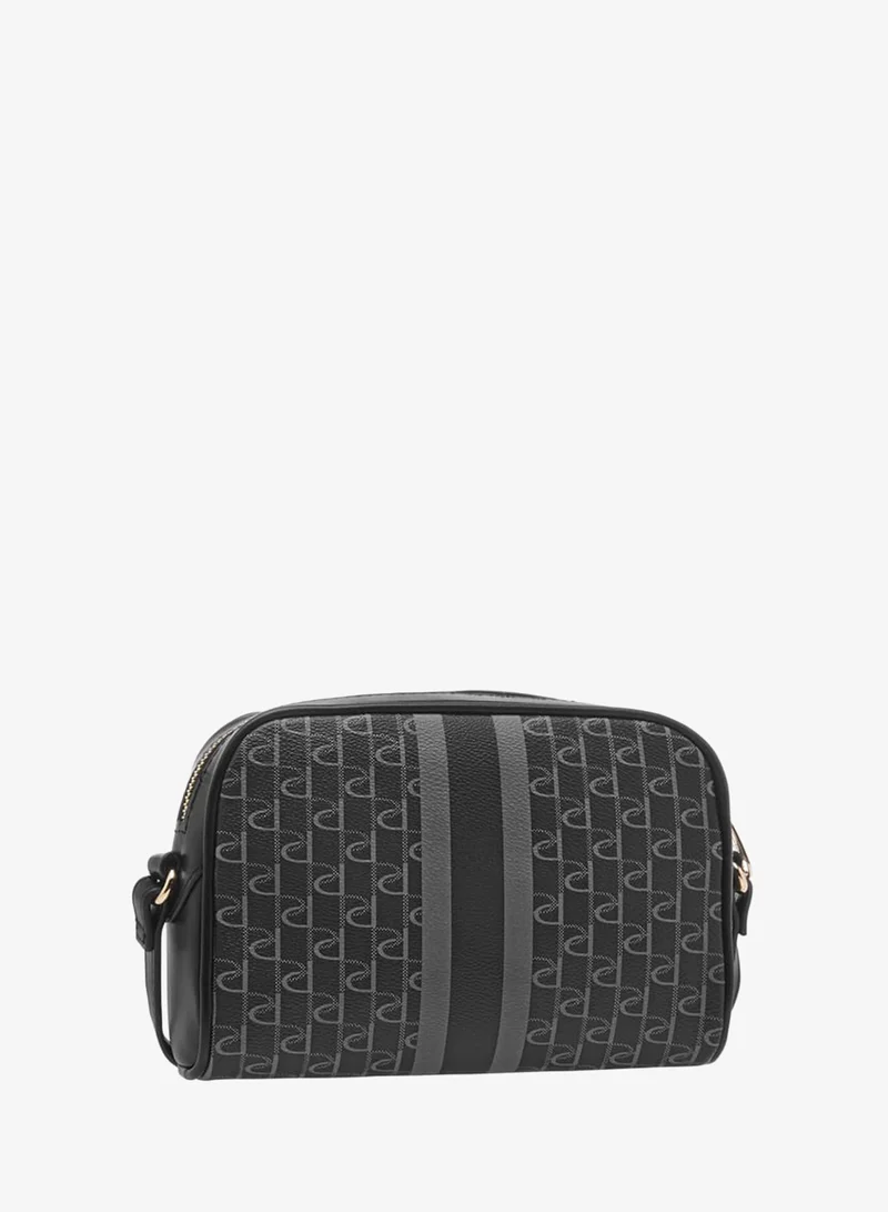 Paprika BLACK Women's Monogram Print Crossbody Bag with Adjustable Strap and Zip Closure for Women | Best Price UAE