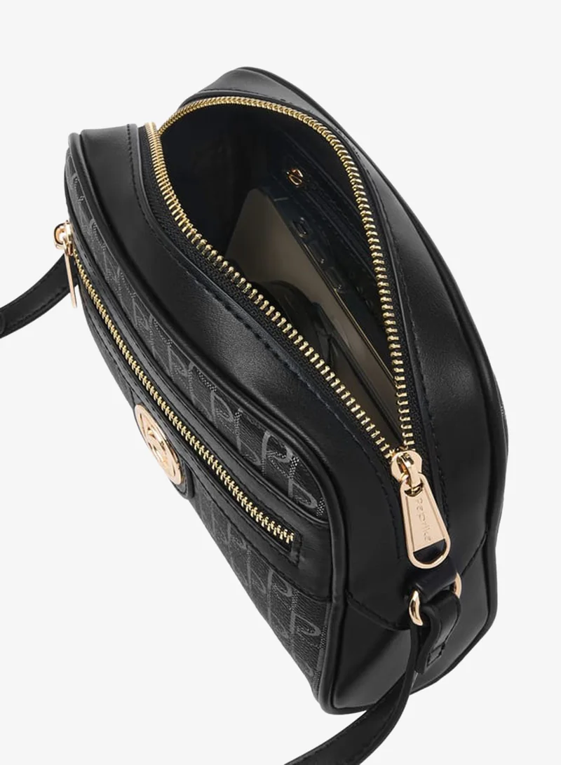 Paprika BLACK Women's Monogram Print Crossbody Bag with Adjustable Strap and Zip Closure for Women | Best Price UAE
