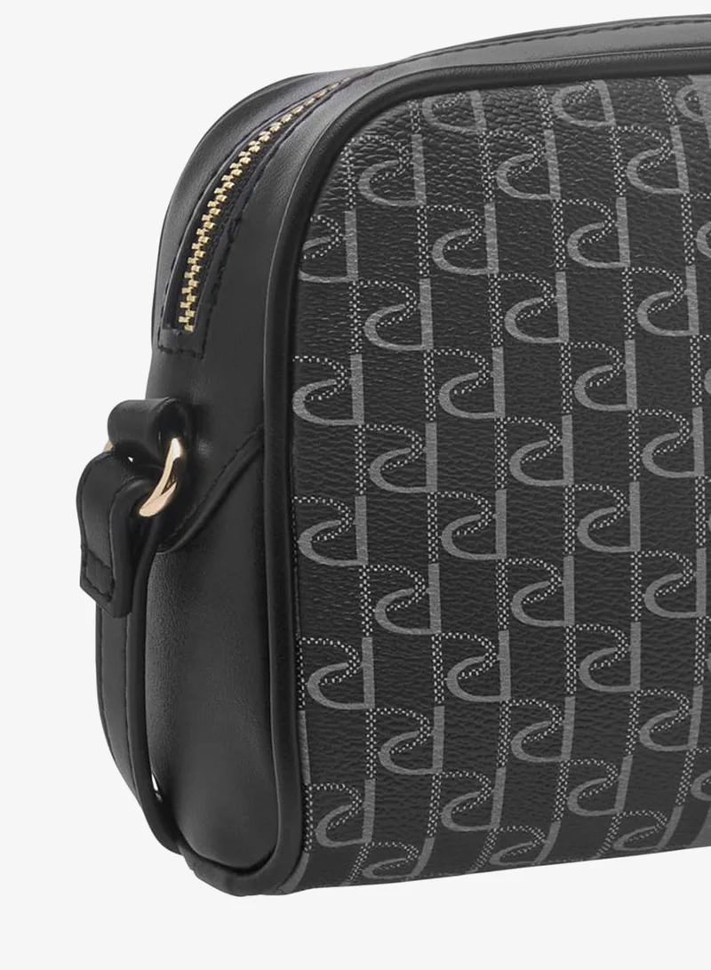 Paprika BLACK Women's Monogram Print Crossbody Bag with Adjustable Strap and Zip Closure for Women | Best Price UAE
