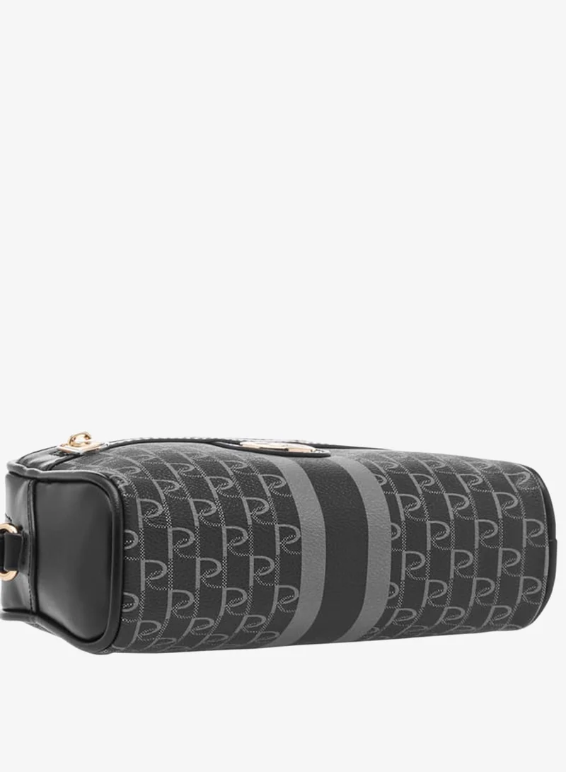 Paprika BLACK Women's Monogram Print Crossbody Bag with Adjustable Strap and Zip Closure for Women | Best Price UAE