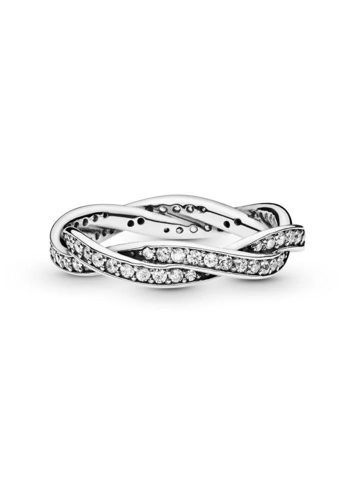 PANDORA Sparkling Twisted Lines Ring
