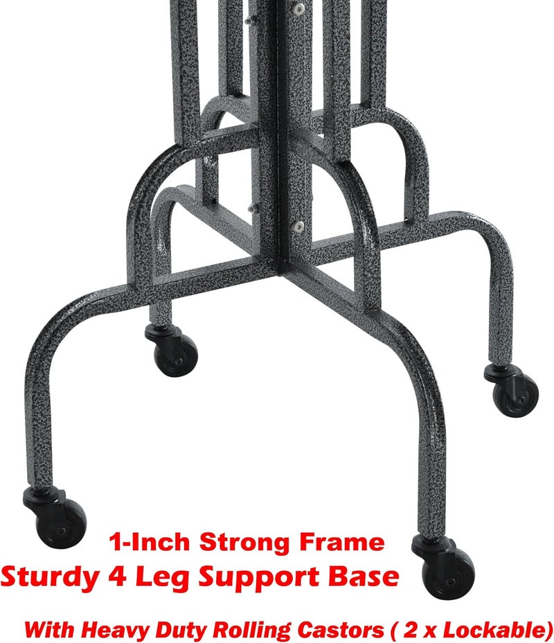 Mcage Large Elegant and Durable Parrot Bird Play Gym Ground Wrought Iron Rolling Stand Removable Metal Tray With Climbing Metal Ladder Toy Hook - Image 3