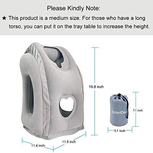 SmartDer Inflatable Travel Pillow, Airplane Pillow with Patented Valve Design, Travel Accessories with Neck and Head Support, Travel Pillows for Long-haul Flights, Cars, Buses, Trains, Office Napping - Image 5