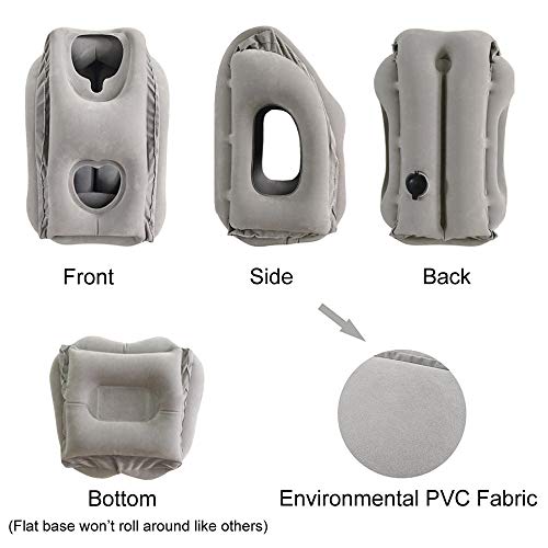 SmartDer Inflatable Travel Pillow, Airplane Pillow with Patented Valve Design, Travel Accessories with Neck and Head Support, Travel Pillows for Long-haul Flights, Cars, Buses, Trains, Office Napping - Image 4