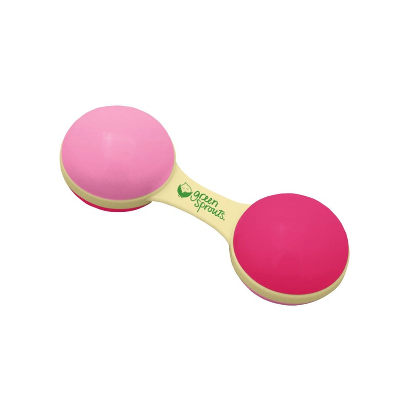 green sprouts Sprout Ware Dumbbell Rattle made from Plants Encourages whole learning the healthy natural way Plant based Easy to hold shake Playful rattle sound