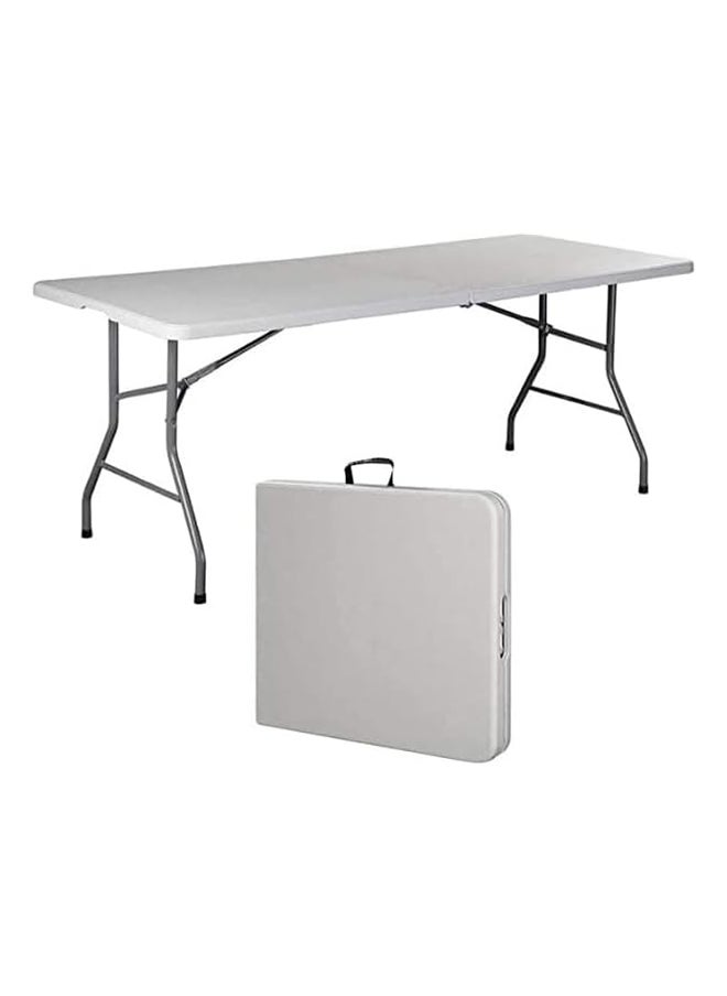 MAF furniture Maf-Ft1.8M-Folding Rectangular Table For Outing, Home, Kicthen, Easy To Carry 180X60 Cm Multipurpose Folding Round Table With Steel Frame Maf-Ft1.8M-White  - Image 1