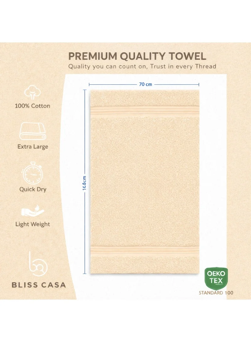 بليس كاسا مجموعة مناشف الحمام Bliss Casa (4 عبوات، 70 × 140 سم) - 500جرام لكل متر مربع 100% قطن ممشط سريع الجفاف، مناشف حمام سميكة عالية الامتصاص - جودة فندقية ناعمة للحمام والسبا