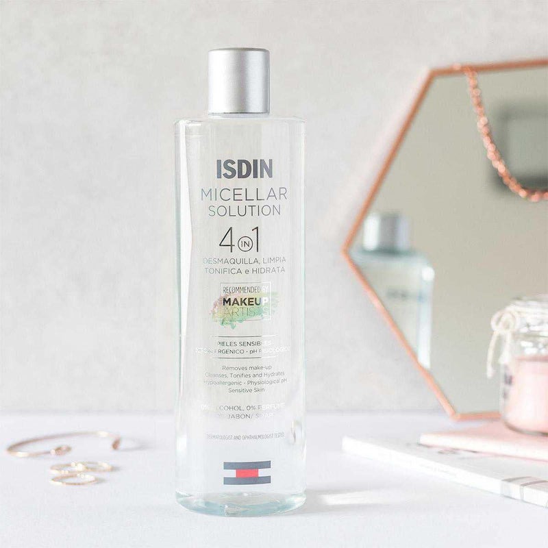 ISDIN Micellar Solution 4-In-1 [400Ml] – Ultra-Gentle Cleansing Water That Removes Makeup, Cleanses, Tones, And Hydrates In One Step - Image 1