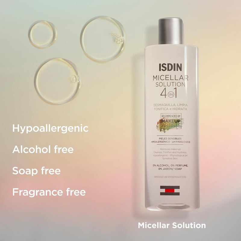 ISDIN Micellar Solution 4-In-1 [400Ml] – Ultra-Gentle Cleansing Water That Removes Makeup, Cleanses, Tones, And Hydrates In One Step - Image 3