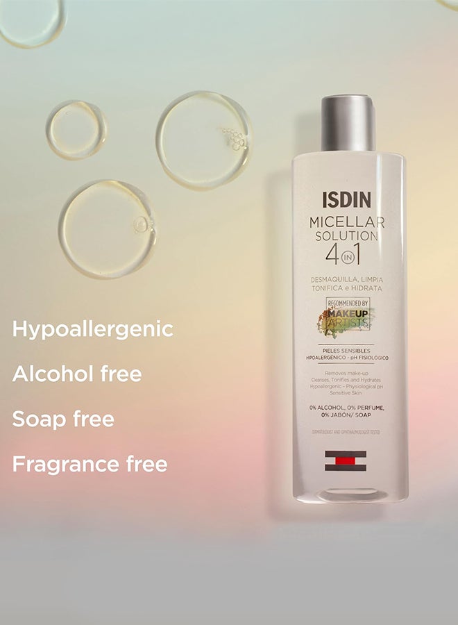 ISDIN محلول ميسيلار 4 في 1 [400 مل] – ماء تنظيف فائق اللطف يزيل المكياج، ينظف، يوازن، ويرطب في خطوة واحدة - Image 2
