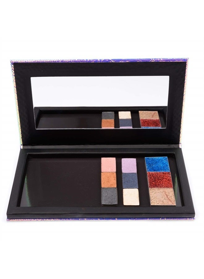 Allwon Magnetic Palette Mermaid Empty Makeup Palette with Mirror and 20Pcs Adhesive Empty Palette Metal Stickers for Eyeshadow Lipstick Blush Powder - Image 4