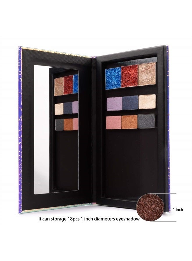 Allwon Magnetic Palette Mermaid Empty Makeup Palette with Mirror and 20Pcs Adhesive Empty Palette Metal Stickers for Eyeshadow Lipstick Blush Powder - Image 3