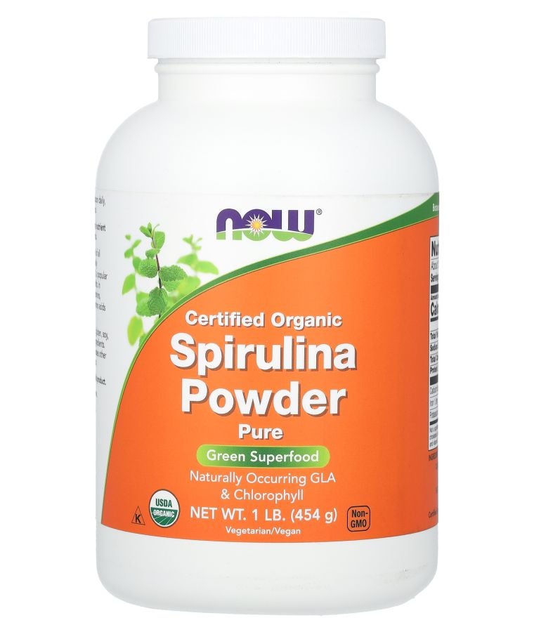 now Certified Organic Spirulina Powder 1 lb (454 g)