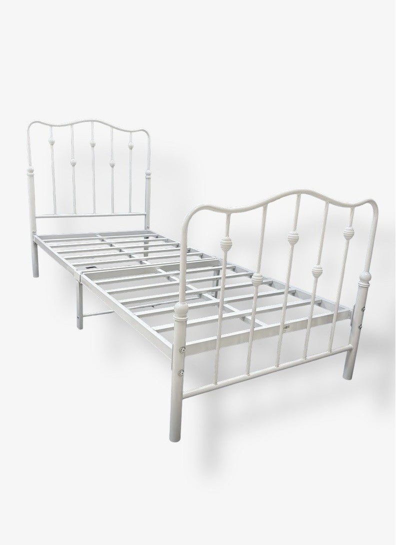Generic Luxury White Metal Bed Fram – Single (90×190 cm) – Heavy 15 kg – High Durability  - Image 3