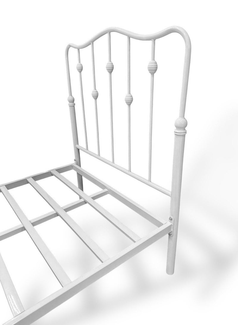 Generic Luxury White Metal Bed Fram – Single (90×190 cm) – Heavy 15 kg – High Durability  - Image 5