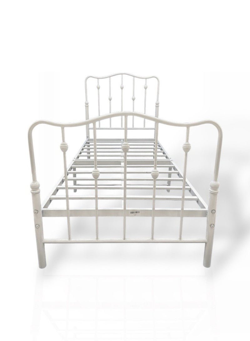 Generic Luxury White Metal Bed Fram – Single (90×190 cm) – Heavy 15 kg – High Durability  - Image 4