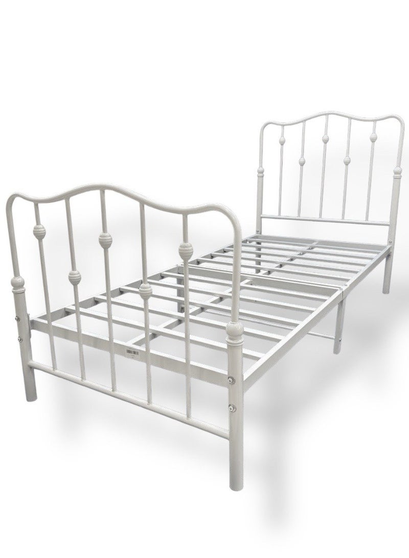 Generic Luxury White Metal Bed Fram – Single (90×190 cm) – Heavy 15 kg – High Durability  - Image 1