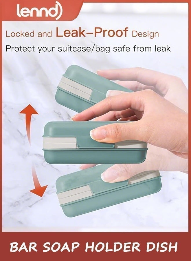 LENND Soap Dish Holder, Travel Soap Case with Lid for Gym, Camping Essentials, Hiking, Travel Size Toiletries, Portable, Leakproof, Blue - Image 4