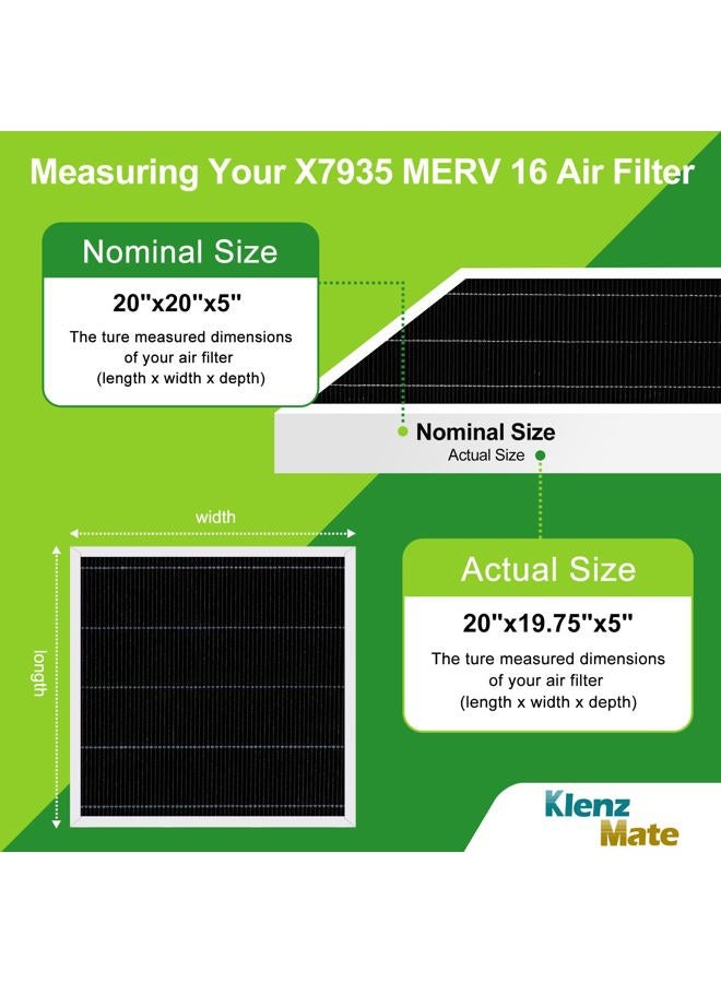 KlenzMate New X7935 MERV 16 Air Filter Bundle,Carbon Clean Healthy Climate,Replacement Filter Media for HCC14-23 Lennox & Honeywell FC100A1011/FC200E1011,20x20x5 Inches - Image 2