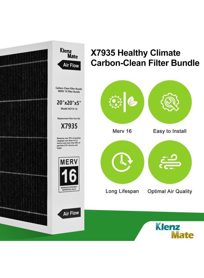 KlenzMate New X7935 MERV 16 Air Filter Bundle,Carbon Clean Healthy Climate,Replacement Filter Media for HCC14-23 Lennox & Honeywell FC100A1011/FC200E1011,20x20x5 Inches - Image 4