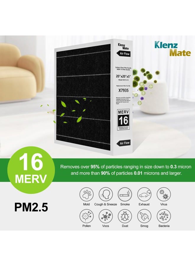 KlenzMate New X7935 MERV 16 Air Filter Bundle,Carbon Clean Healthy Climate,Replacement Filter Media for HCC14-23 Lennox & Honeywell FC100A1011/FC200E1011,20x20x5 Inches - Image 3