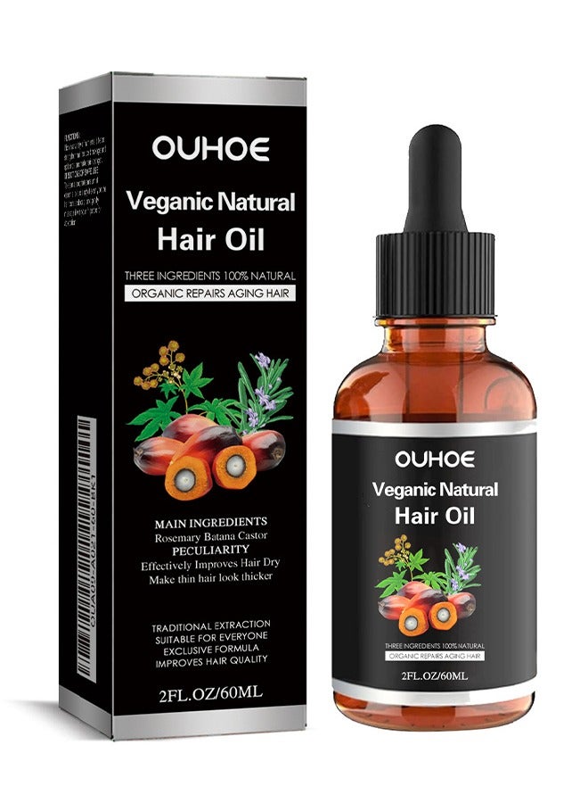 OUHOE Veganic Natural Hair Oil, Improve Hair Quality, Nourishing Hair Care Oil for Hair Growth, Hair Blend Oil 60ML - Image 1