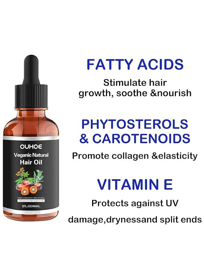 OUHOE Veganic Natural Hair Oil, Improve Hair Quality, Nourishing Hair Care Oil for Hair Growth, Hair Blend Oil 60ML - Image 5