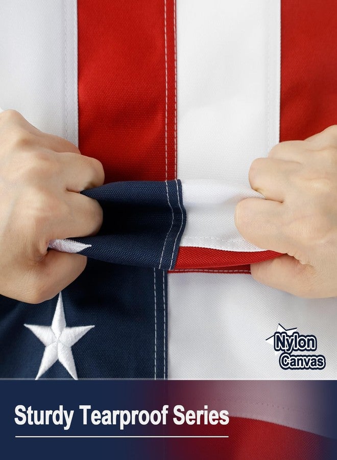TOOUP Nylon Canvas American Flag 3x5 FT for Outside Luxury TearProof Series, Premium USA Flag 3x5 FT 600D Longest Lasting, Sturdy High Wind Heavy Duty US Flag 600D with Embroidered Stars, Brass Grommets - Image 5
