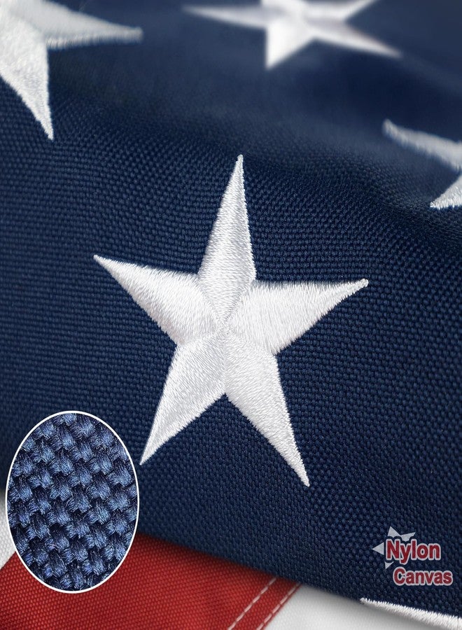TOOUP Nylon Canvas American Flag 3x5 FT for Outside Luxury TearProof Series, Premium USA Flag 3x5 FT 600D Longest Lasting, Sturdy High Wind Heavy Duty US Flag 600D with Embroidered Stars, Brass Grommets - Image 1