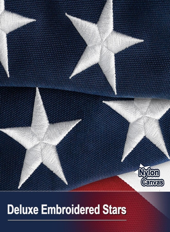 TOOUP Nylon Canvas American Flag 3x5 FT for Outside Luxury TearProof Series, Premium USA Flag 3x5 FT 600D Longest Lasting, Sturdy High Wind Heavy Duty US Flag 600D with Embroidered Stars, Brass Grommets - Image 2