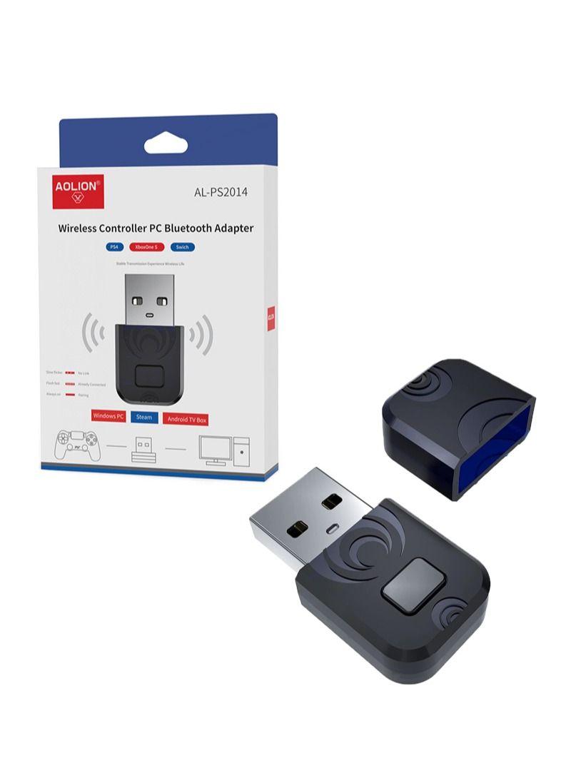 Bluetooth Controller Adapter for PS4/Xbox/ Switch Pro Wireless Controller Adapter Compatible with Windows PC/Android TV Box/Steam