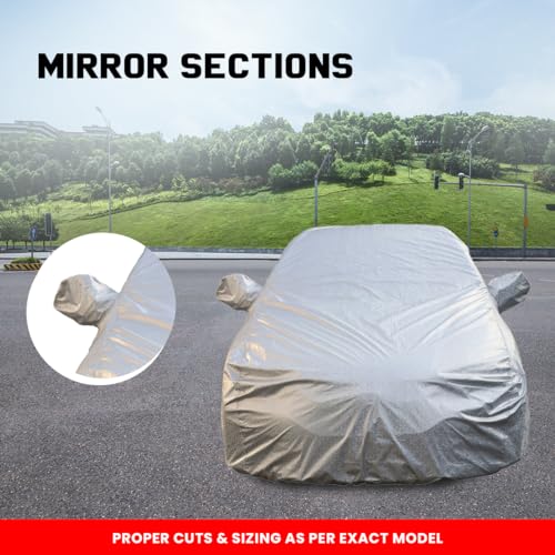 Autofact Fronx Waterproof Car Cover with Mirror Pockets, Shinning Silver Design, Non Woven Fabric,Triple Stitched, Compatible with Maruti Fronx Car Cover (2023/2024), Fronx Car Accessories - Image 4