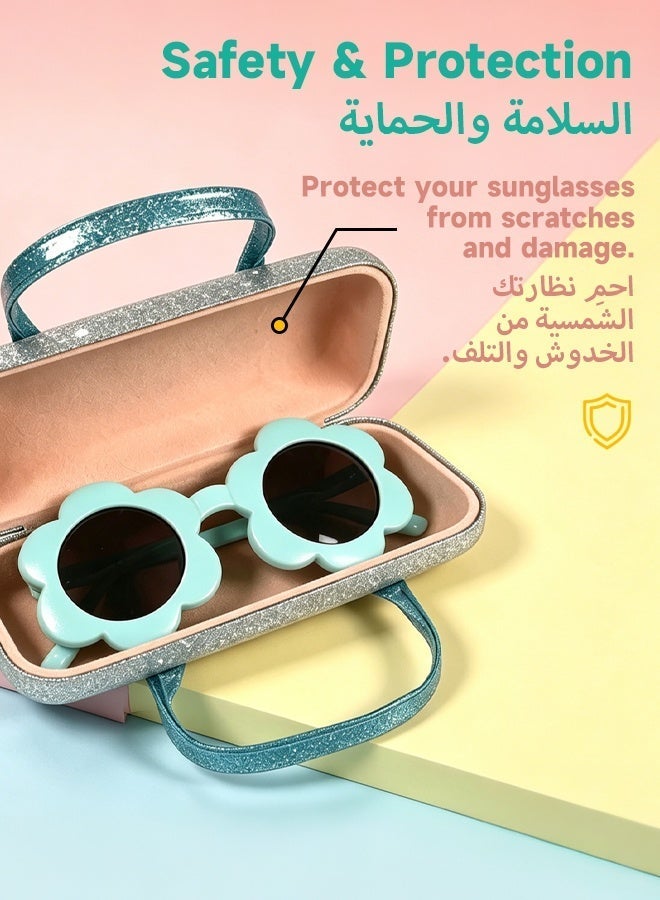SOOO GOOD Sunglasses Set with Glittery Unicorn Glasses Case, Flower Shaped Shades and 4 Pcs Hair Clips, Fashion Party Dress Up Accessories, Suitable for Beaches, Outdoor Activities, and Parties - Image 5