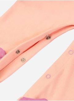 Babies Basic Printed Cotton Long Sleeves Sleepsuit  - Image 4