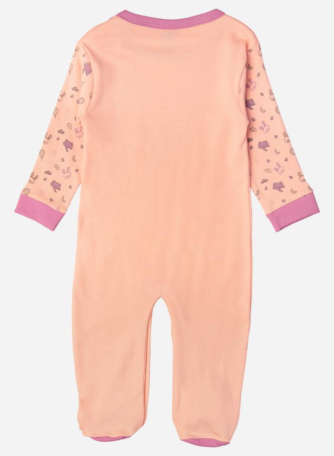 Babies Basic Printed Cotton Long Sleeves Sleepsuit - Image 2