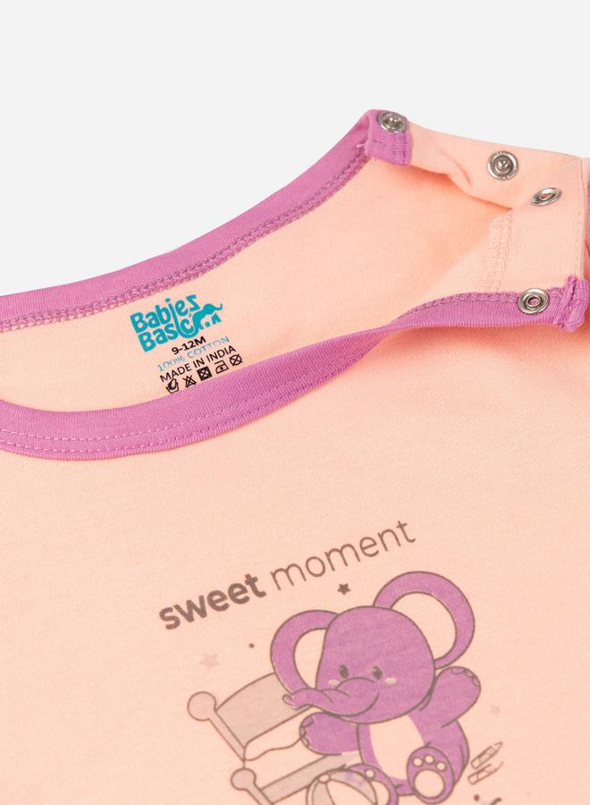 Babies Basic Printed Cotton Long Sleeves Sleepsuit - Image 3