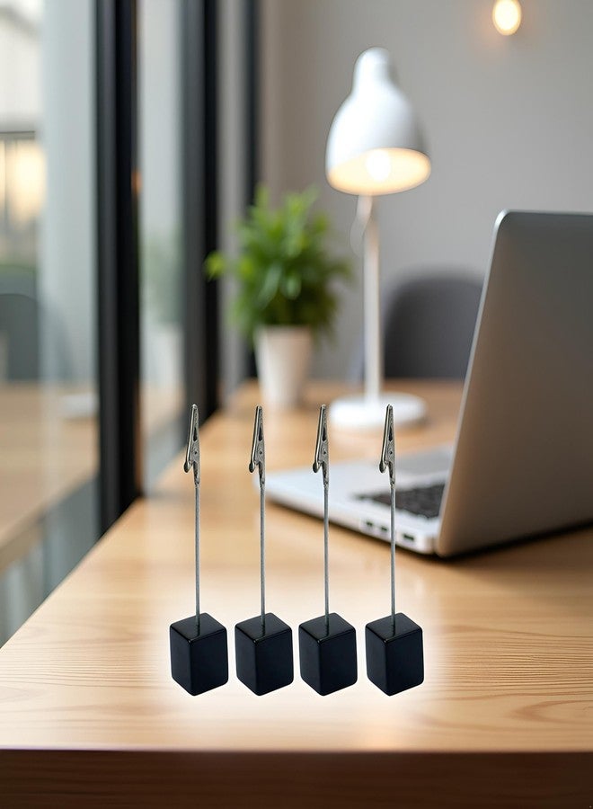 Jowxsx 4Pcs Silver Memo Clip Holders Stand with Alligator Clasp Pictures Card Paper Note Clip Office Memo Holders for Office Home Use - Image 3