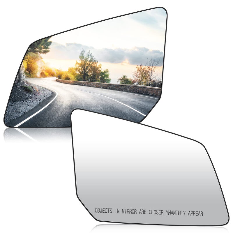 Left & Right Side Wing Mirror Glass Replacement for GMC Acadia | Saturn Outlook | Chevrolet Traverse 2007 - 2016 Replaces 15951926 15951928 1 Pair