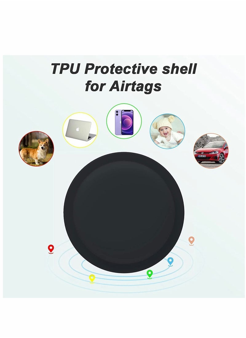 Y&D - AirTag Case, Holder, Accessories, Silicone Pasteable, Waterproof-Anti-Scratch Sticker Air Tag Holder for Kids, Apple Airtag, 2 Packs (Black) - Image 1