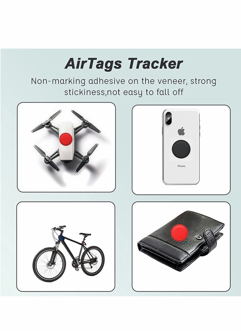 Y&D - AirTag Case, Holder, Accessories, Silicone Pasteable, Waterproof-Anti-Scratch Sticker Air Tag Holder for Kids, Apple Airtag, 2 Packs (Black) - Image 1