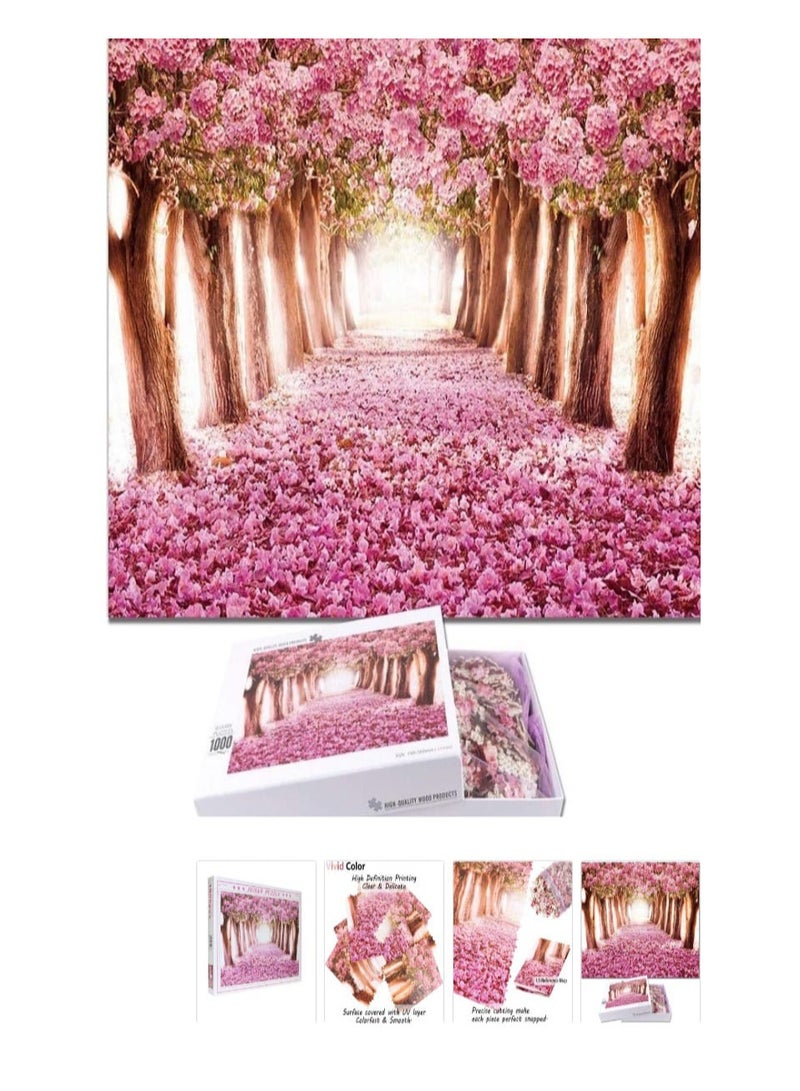 Cherry Blossom Trees Puzzle Set, 1000 Pieces - Multicolor - Image 1