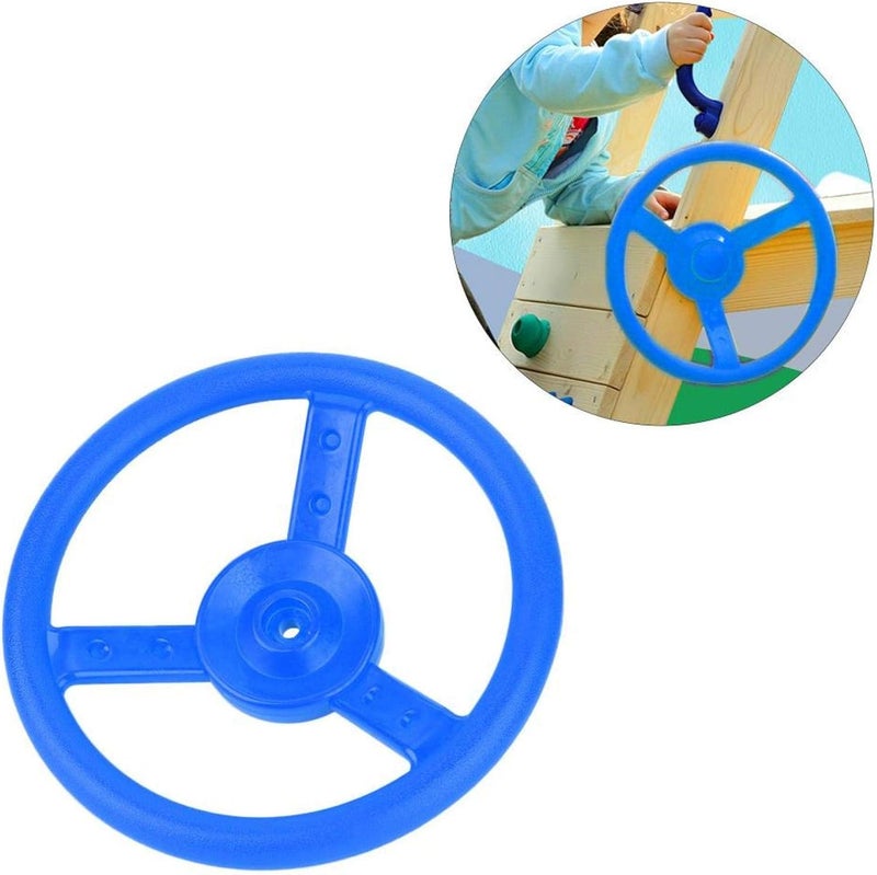 كلاراكو عجلة قيادة كلاركو، لعبة عجلة القيادة، أرجوحة بلاستيكية صغيرة محمولة قابلة للدوران للملعب (أزرق) - Image 3