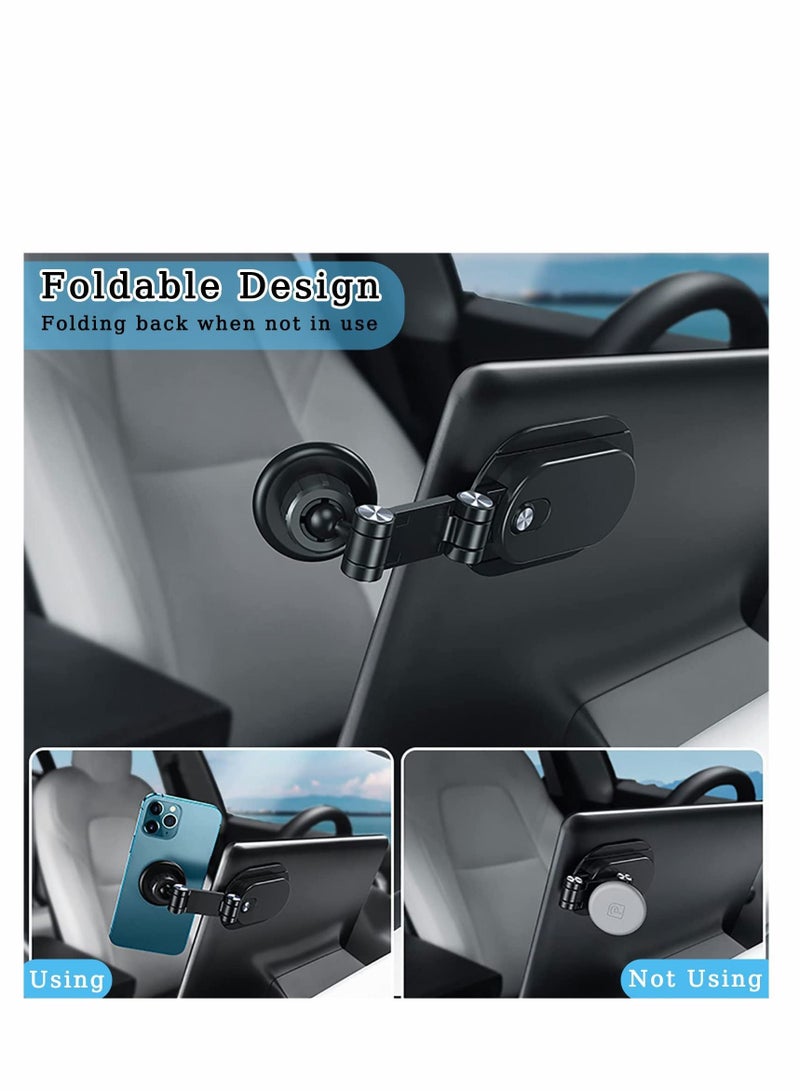 Y&D Car Phone Holder Mount for Tesla Model 3/X/Y/S, Invisible Magnetic car, Foldaway MagSafe Design Compatible with iPhone Samsung Cell Phones, Black  - Image 4