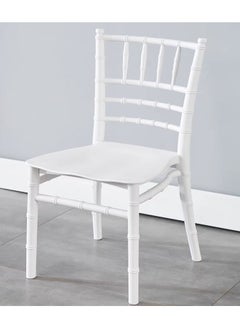 LANNY Jeffcoco Furniture Baby Chair Kids Plastic School Study Chair Chivari Party Chair White Bamboo Design 1 piece  - Image 1
