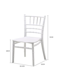 LANNY Jeffcoco Furniture Baby Chair Kids Plastic School Study Chair Chivari Party Chair White Bamboo Design 1 piece  - Image 2