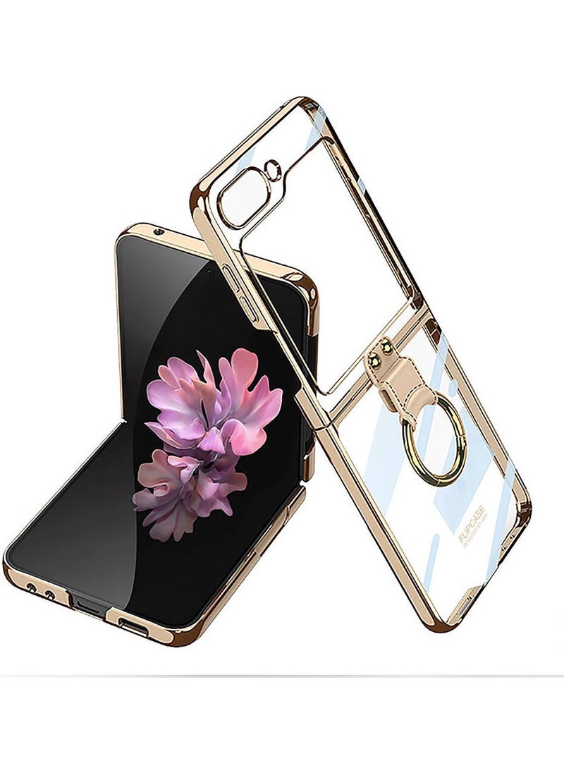 Rona Store Galaxy Z Flip 6 Case Zore Ring Case Cover-Gold  - Image 1