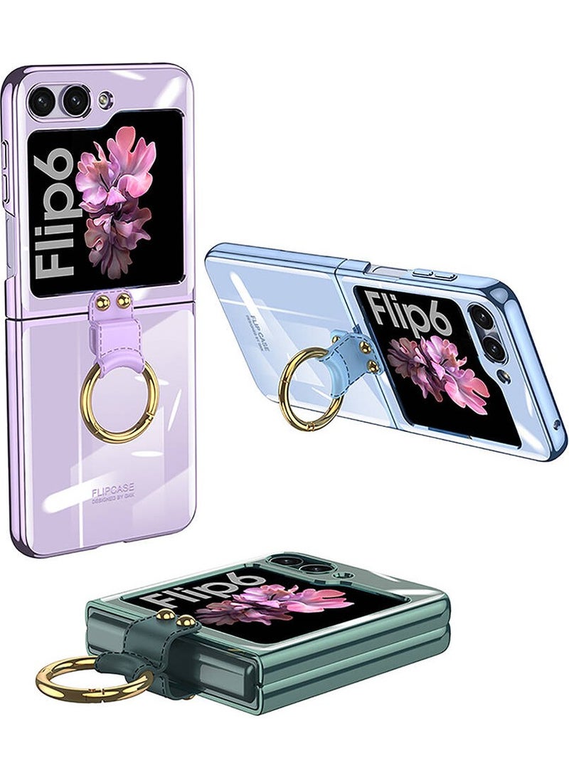 Rona Store Galaxy Z Flip 6 Case Zore Ring Case Cover-Gold  - Image 2