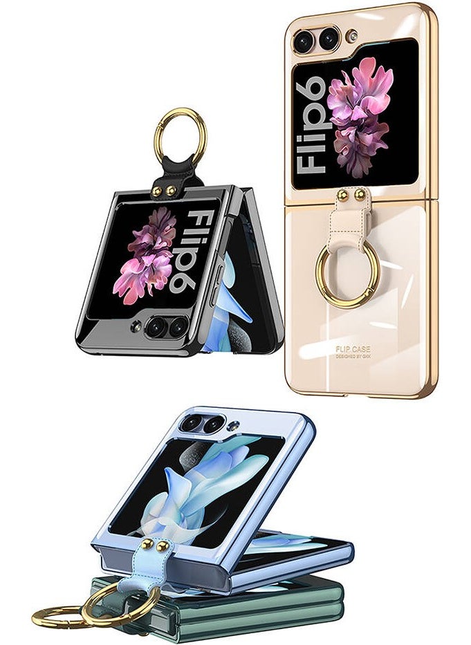Rona Store Galaxy Z Flip 6 Case Zore Ring Case Cover-Gold  - Image 3